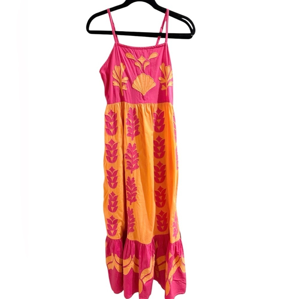 Banjanan Pink and Orange Maxi Dress with Floral Print - Picture 5 of 11